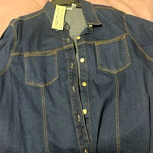 Denim short sleeve button down shirt size 26